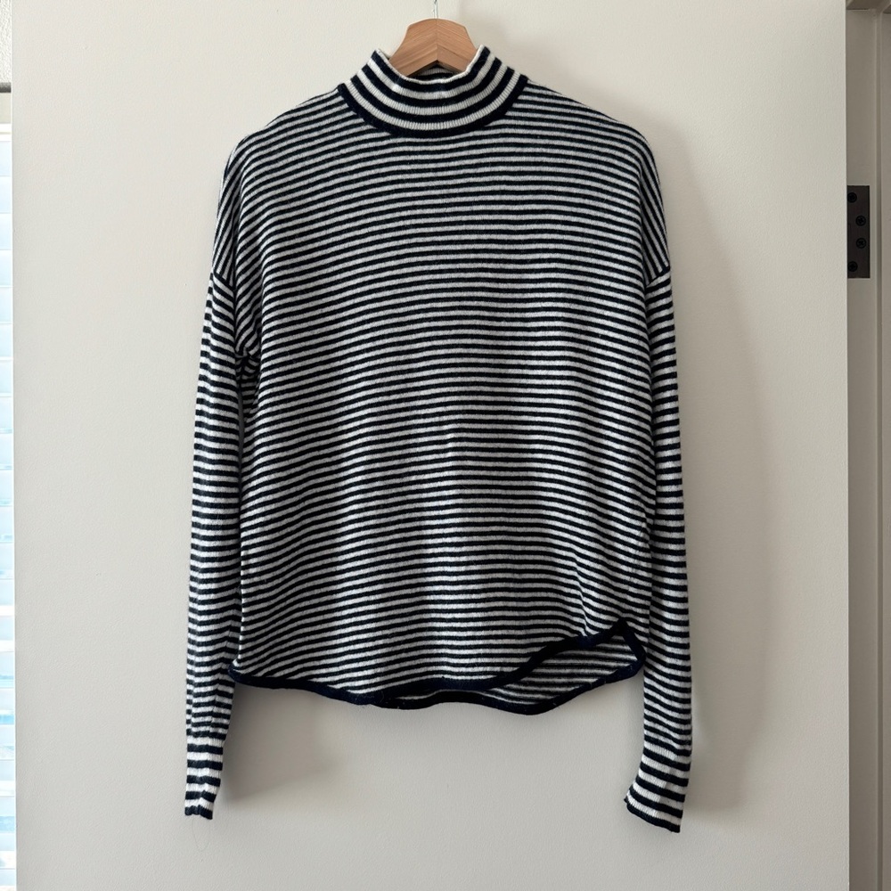 Madewell Stripe-Mix Ashbury Mockneck Sweater wool